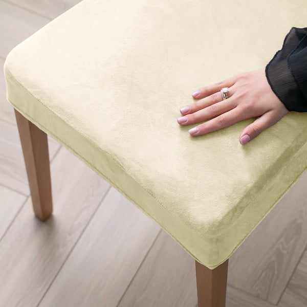 Krémszínű gumis szék huzat szett 4 db-os 48 cm Sento – Restilo-image-1