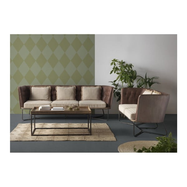 Kétszemélyes kanapé, fém konstrukcióval és párnákkal - Geese-image-1