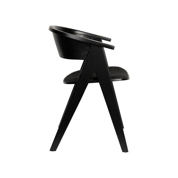 Fekete kárpitozott karfás étkezőfotel NDSM – Zuiver-image-4