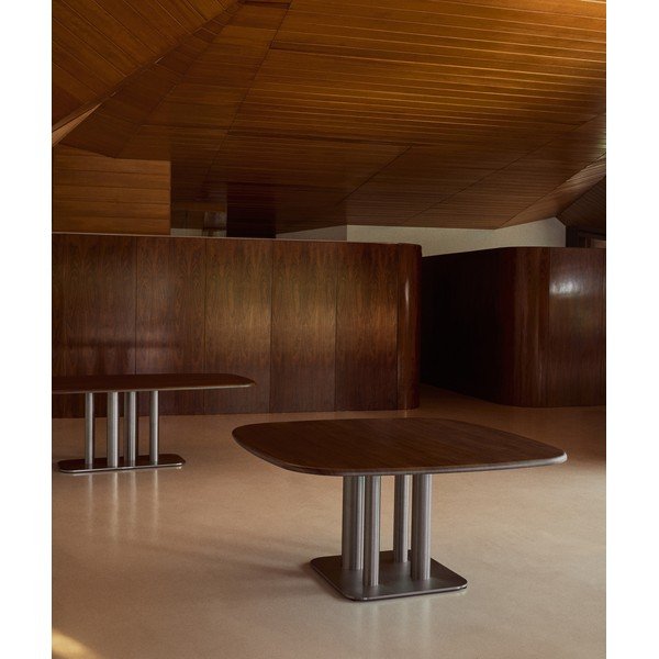 Étkezőasztal diófa dekorral 150x150 cm Melvar – Kave Home-image-2