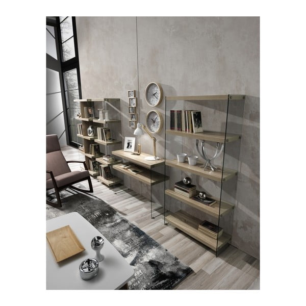 Natúr színű konzolasztal tölgyfa dekoros asztallappal 35x100 cm Nancy – Tomasucci-image-2