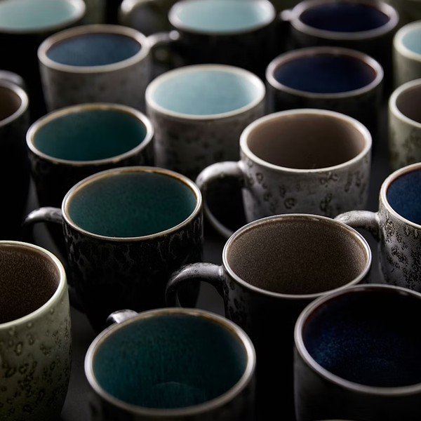 Fekete-sötétkék kerámia bögre szett 4 db-os 300 ml Gastro Black/Mix – Bitz-image-3