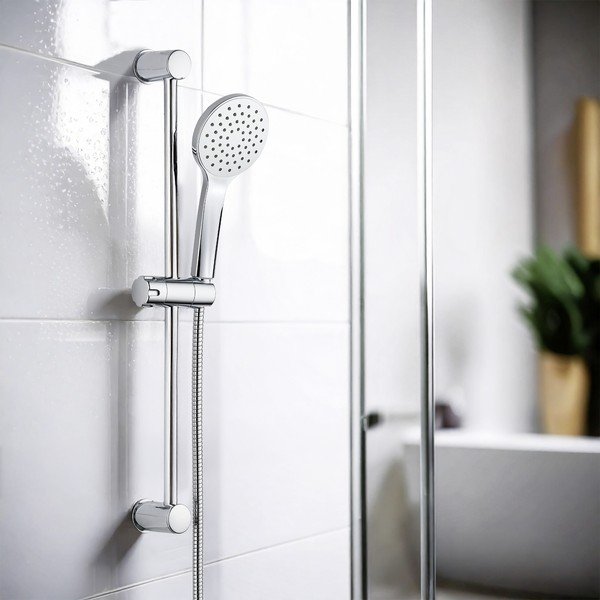 Ezüstszínű rozsdamentes acél zuhanyszett kézi tussal-tolható tartóval 60 cm No. 2 – Allstar-image-1