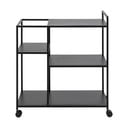 Newcastle fekete zsúrkocsi, 40 x 78 cm - Actona