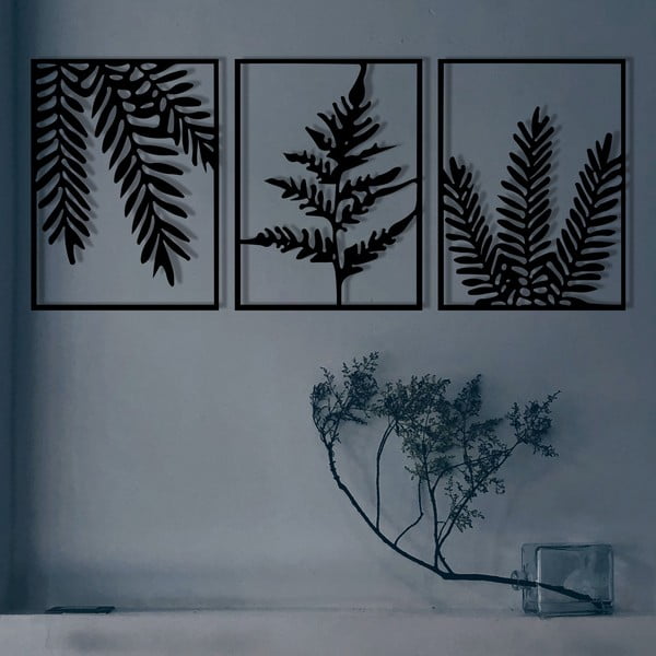 Fém fali dekoráció készlet 3 db-os 118x50 cm Yakomo – Wallity-image-2