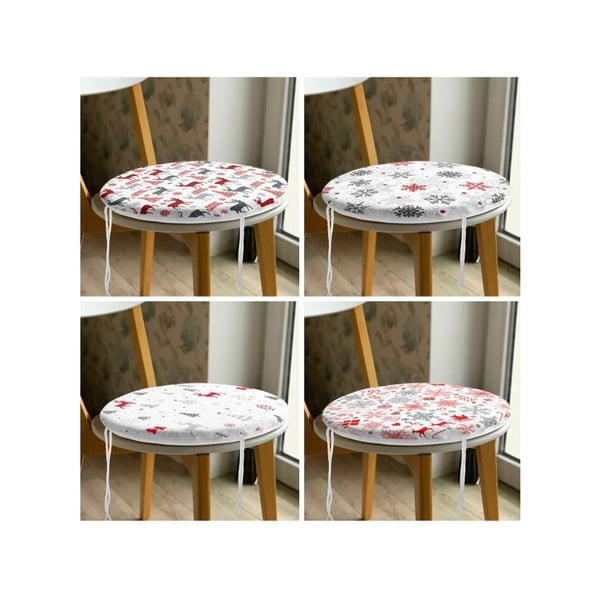 Székpárna szett karácsonyi mintával 4 db-os  ø 40 cm Snowflakes – Mila Home-image-3