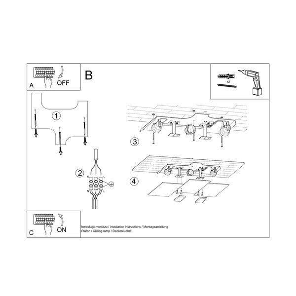 Fehér mennyezeti lámpa üveg búrával 42x40 cm Veronica – Sollux-image-2