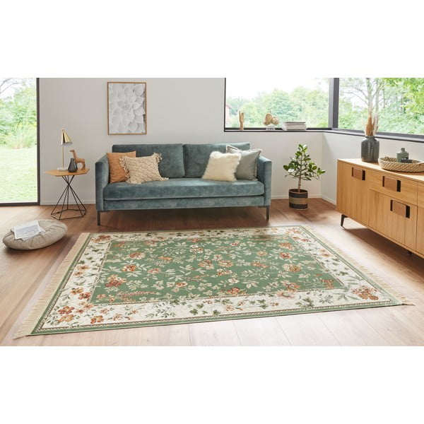 Zöld-krémszínű viszkóz szőnyeg 160x230 cm Oriental – Nouristan-image-1