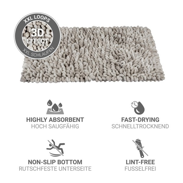 Szürkésbézs textil fürdőszobai kilépő 60x90 cm Lerici – Wenko-image-4