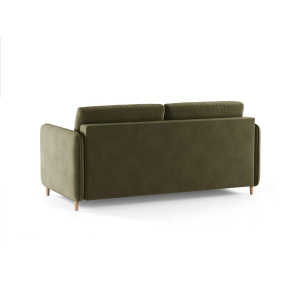 Zöld bársony kanapé mindennapos alvásra 184 cm – Micadoni -image-3