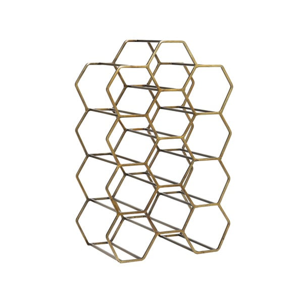 Bronzszínű fém bortartó polcos állvány, palackok száma 12 Salbris – Light & Living-image-2