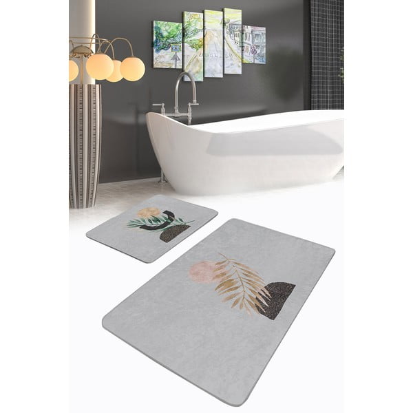 Szürke fürdőszobai kilépő szett 2 db-os 60x100 cm – Mila Home-image-1