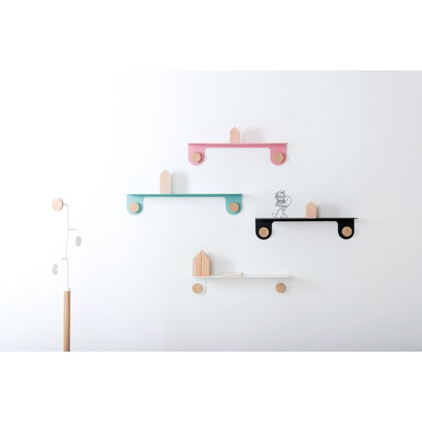 Hook zöld fali polc 2 akasztóval, hosszúság 50 cm - Gazzda-image-4