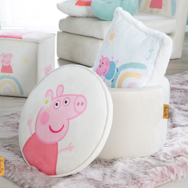Fehér bársony gyerek puff Peppa Pig – Roba-image-1