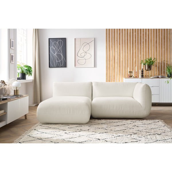 Fehér kordbársony sarokkanapé (bal oldali) Lecomte – Bobochic Paris-image-1