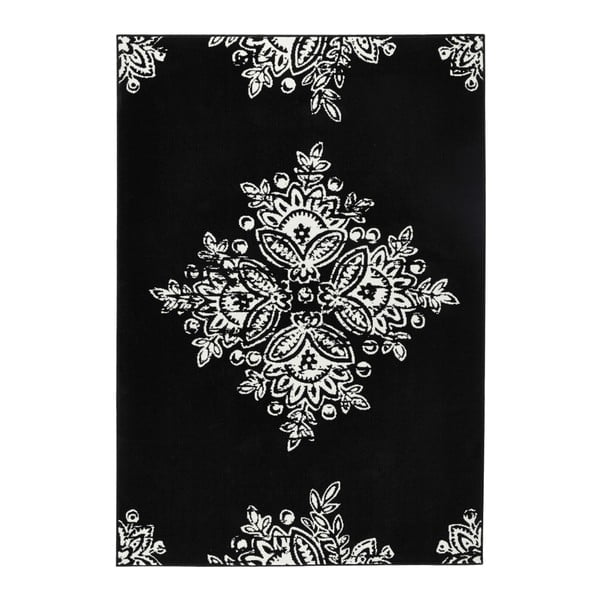 Gloria Blossom fekete-fehér szőnyeg, 200 x 290 cm - Hanse Home