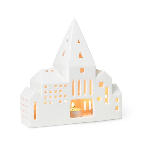 Urbania Lighthouse City fehér kerámia gyertyatartó - Kähler Design-image-2