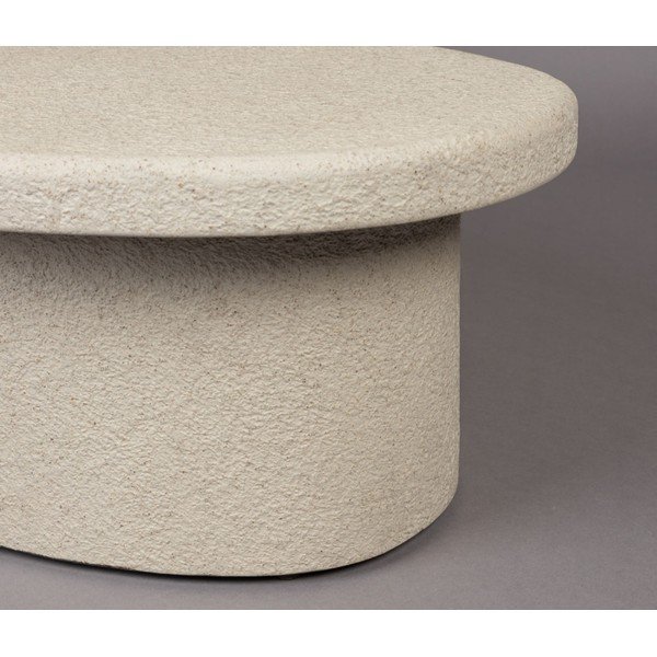 Bézs dohányzóasztal márvány dekorral 49x74 cm Veda – Dutchbone-image-4