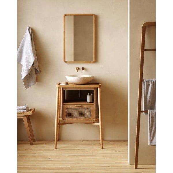 Fali tükör tömörfa kerettel 45x70 cm Shamel – Kave Home-image-1