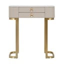 Bézs-aranyszínű konzolasztal márvány dekoros asztallappal 40x70 cm Beauty – Mauro Ferretti