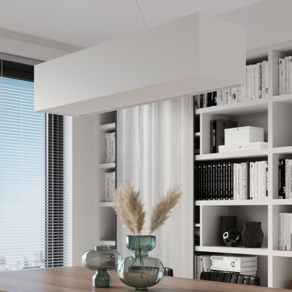 Fehér függőlámpa üveg-textil búrával Gryfin Bis – Sollux-image-1
