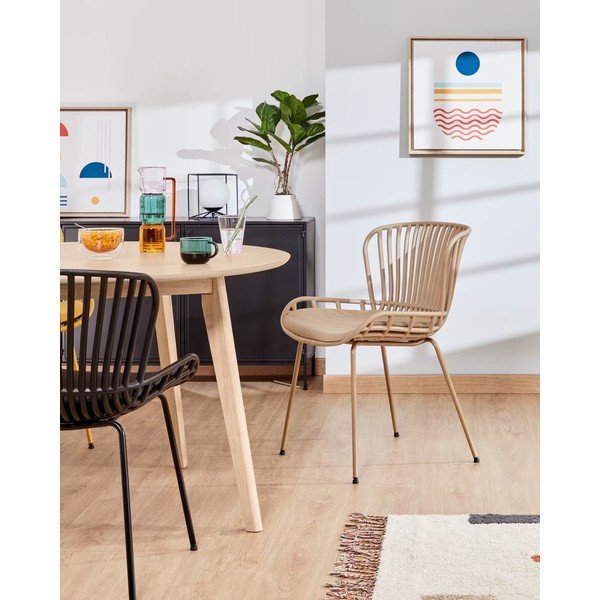 Surpik bézs acélszerkezetű kerti szék - Kave Home-image-1