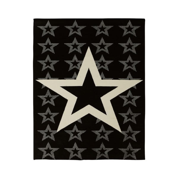 Star fekete gyerekszőnyeg, 140 x 200 cm - Hanse Home
