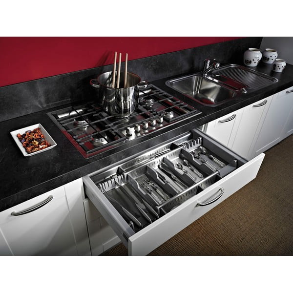 Szürke evőeszköztartó fiókba 83 x 46 cm Flexo – Elletipi-image-1