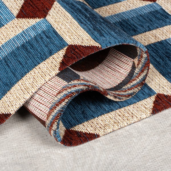 Kék futószőnyeg 60x230 cm Lennox Geometric – Flair Rugs-image-2