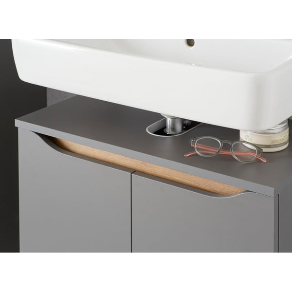 Szürke mosdókagyló alatti függő szekrény 60x53 cm Set 357 - Pelipal-image-1