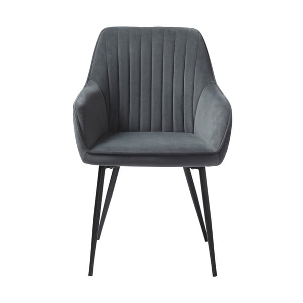 Szürke kárpitozott karfás étkezőfotel szett 2 db-os Nolan Stripe – Unique Furniture-image-1