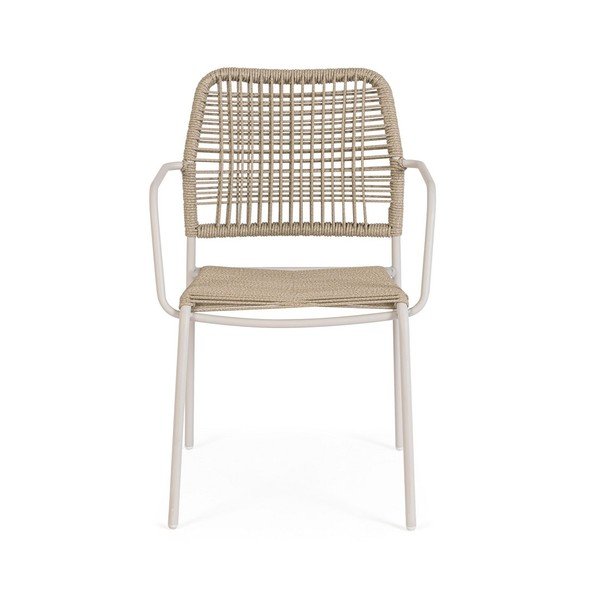 Bézs-natúr színű fém kerti szék Jable – Bizzotto-image-2