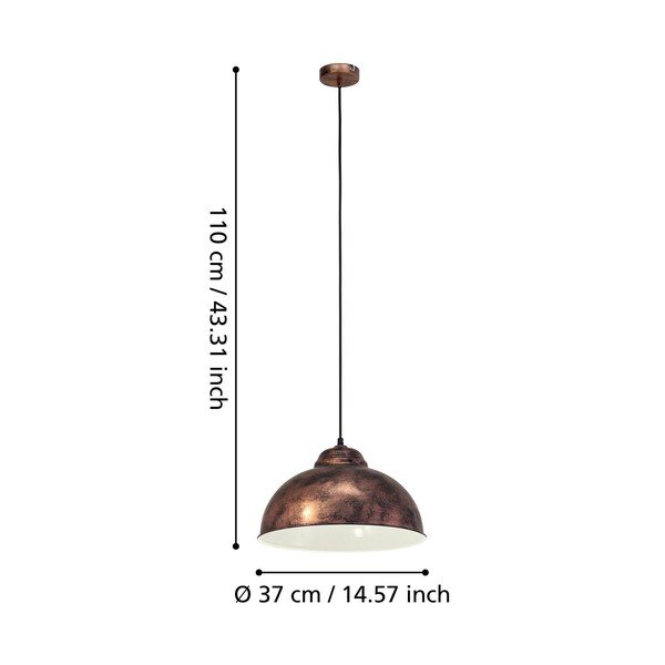 Bronzszínű függőlámpa fém búrával ø 37 cm TRURO 2 – EGLO-image-2