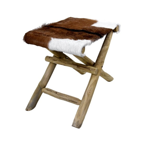 Barna teakfa ülőke Goatskin – Ego Dekor-image-1