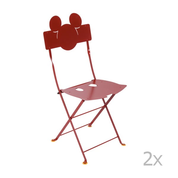 Bistro Mickey piros fém kerti szék, 2 db - Fermob