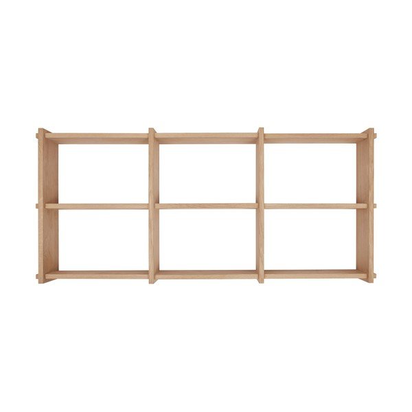 Natúr színű többszintes tölgyfa fali polc 37 cm Grid – OYOY Living Design