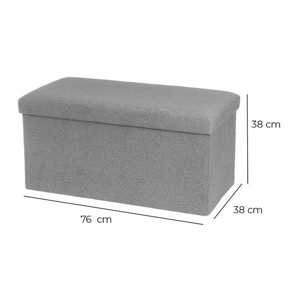 Szürke buklé puff Folding – Casa Selección-image-3