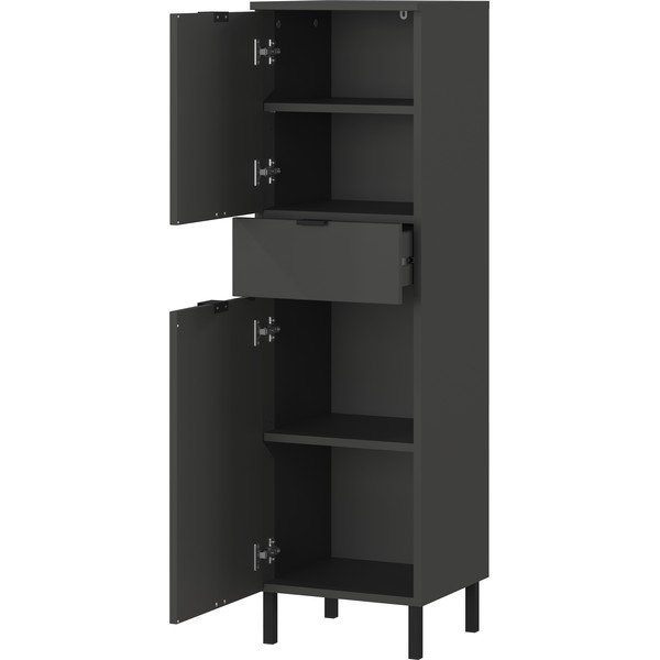 Antracitszürke magas fürdőszoba szekrény 34x120 cm Arcena – Germania-image-3