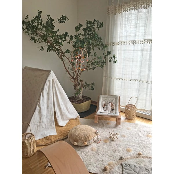 Okkersárga-krémszínű mosható kézi szövésű pamut gyerek szőnyeg 120x160 cm Hippy Dots Honey – Lorena Canals-image-3