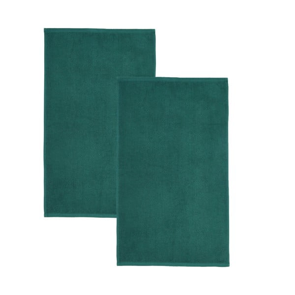 Sötétzöld gyorsan száradó frottír pamut fürdőlepedő szett 2 db-os 90x140 cm Quick Dry – Catherine Lansfield