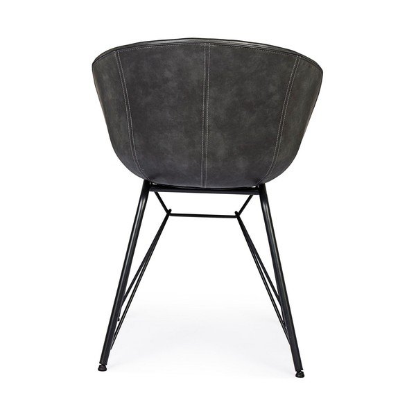 Sötétszürke kárpitozott étkezőszék Warhol – Bizzotto-image-4