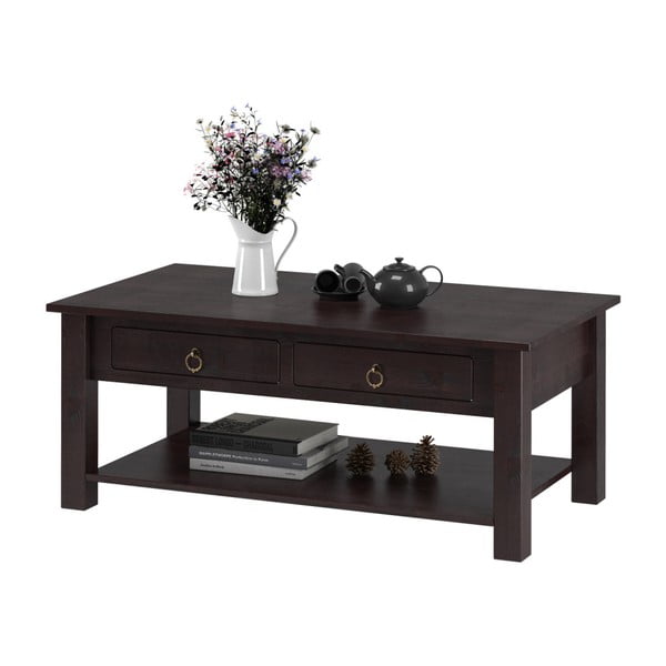 Inda sötétbarna dohányzóasztal fenyőfából - Støraa-image-1