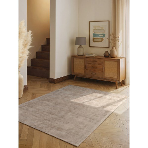 Bézs kézi szövésű viszkóz szőnyeg 80x150 cm Noemi – Vikosa-image-1