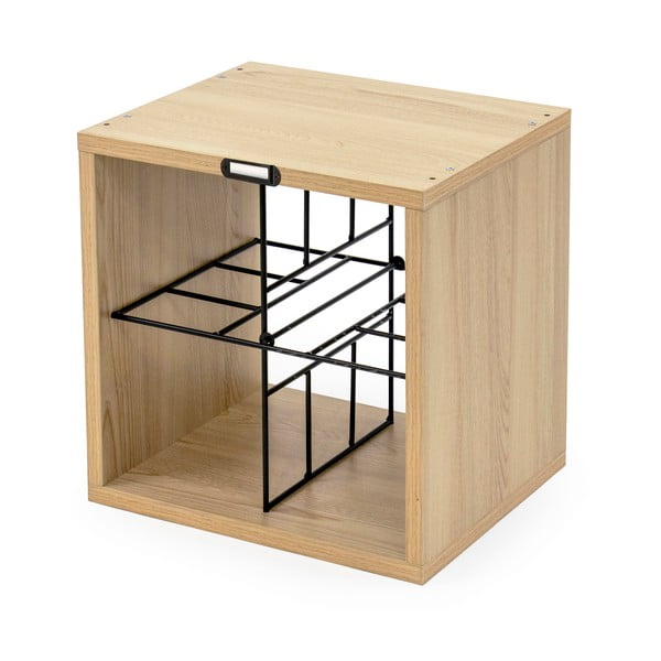 Natúr színű bortartó polcos állvány bükkfa dekorral, palackok száma 16 – Compactor-image-2