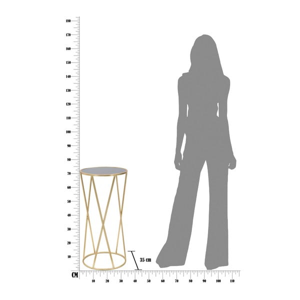 Glam Simple fekete-aranyszínű tárolóasztal, magasság 75 cm - Mauro Ferretti-image-1