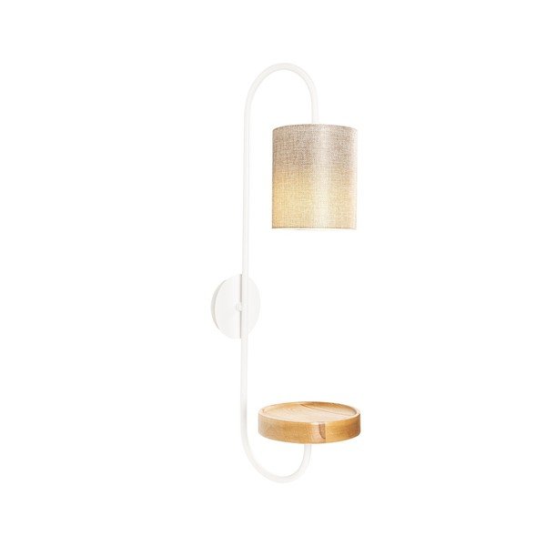 Marylena fehér fém falilámpa krémszínű búrával - Opviq lights-image-2