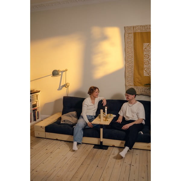 Kék kordbársony kinyitható kanapé 244 cm Base – Karup Design-image-1