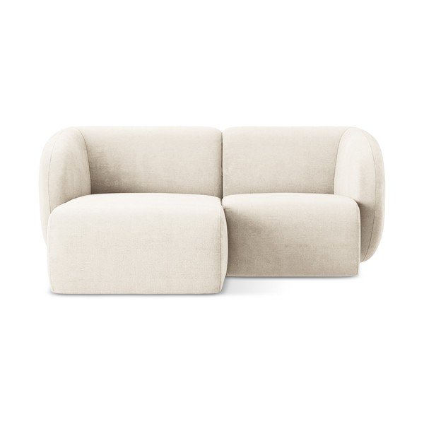 Bézs zsenília sarokkanapé (bal oldali-heverő résszel) Lani – Makamii