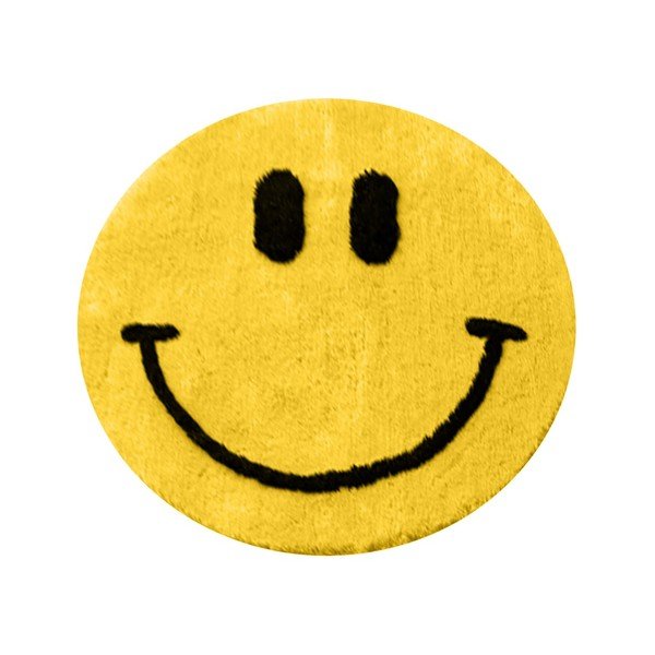 Sárga fürdőszobai kilépő ø 90 cm Yellow Smile – Foutastic