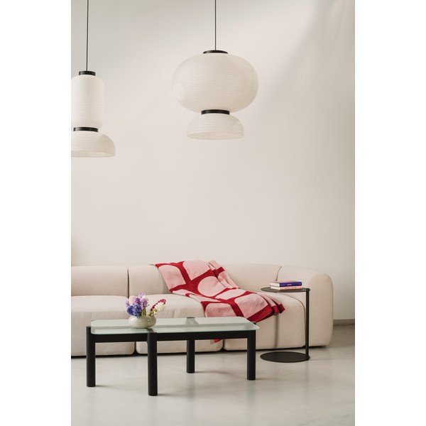 Fekete dohányzóasztal üveg asztallappal 55x105 cm Kob – noo.ma-image-2